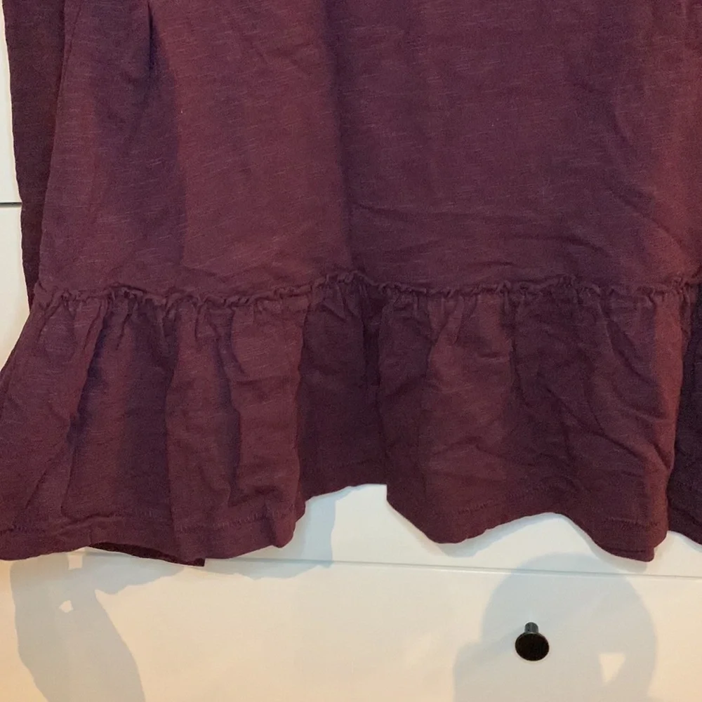 Maroon Peplum Long Sleeve Tee - Picture 3 of 5